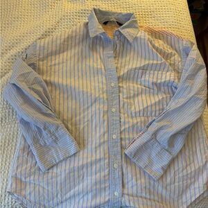 Zara blue, orange, and white shirt